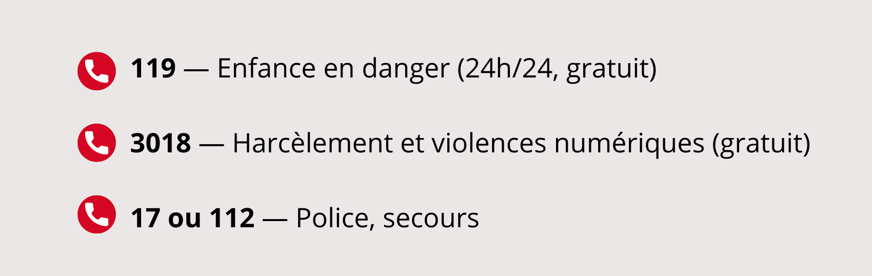 En cas d'urgence